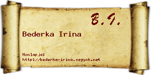 Bederka Irina névjegykártya